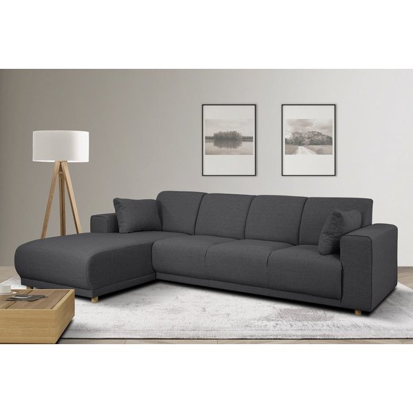 OTTO home Ecksofa LEMPS wahlweise Recamiere links oder rechts L-Form, incl. Zierkissen, Stellmaße 297x162 cm
