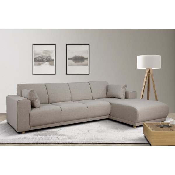 OTTO home Ecksofa LEMPS wahlweise Recamiere links oder rechts L-Form, incl. Zierkissen, Stellmaße 297x162 cm