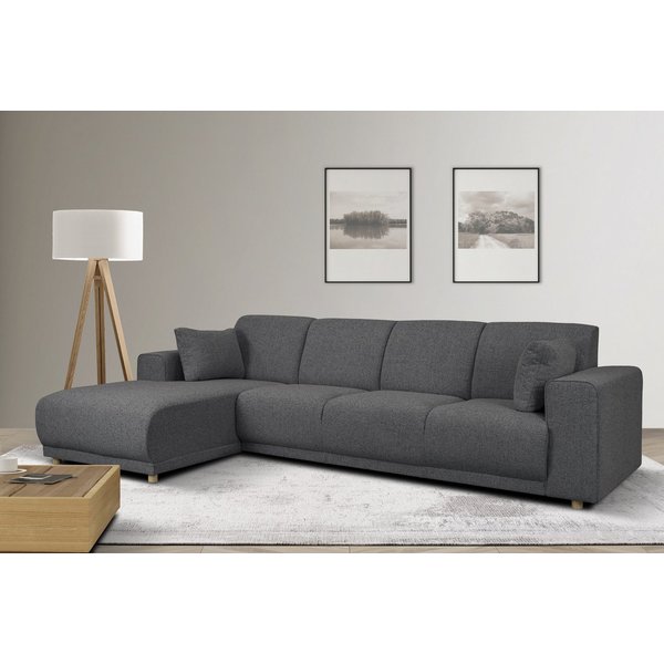 OTTO home Ecksofa LEMPS wahlweise Recamiere links oder rechts L-Form, incl. Zierkissen, Stellmaße 297x162 cm