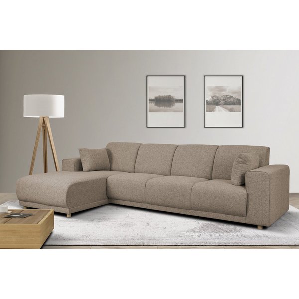 OTTO home Ecksofa LEMPS wahlweise Recamiere links oder rechts L-Form, incl. Zierkissen, Stellmaße 297x162 cm