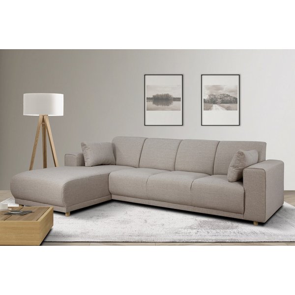 OTTO home Ecksofa LEMPS wahlweise Recamiere links oder rechts L-Form, incl. Zierkissen, Stellmaße 297x162 cm