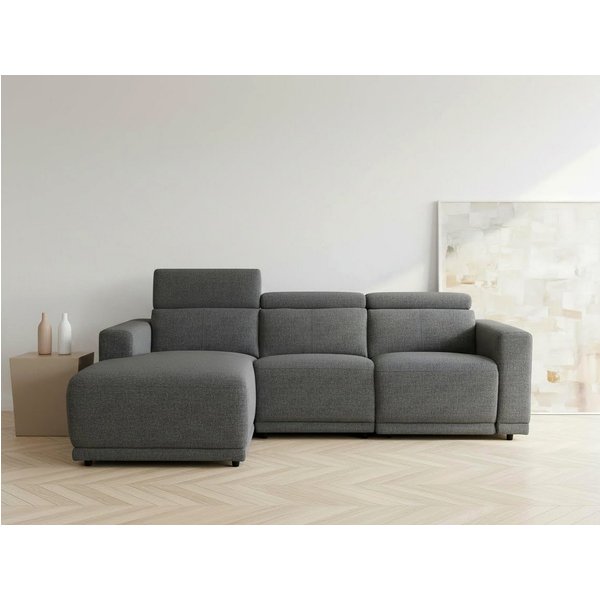 OTTO home Ecksofa LEOON L-Form, 255 cm - elektr. Relaxfunktion, mit USB A/C-Anschluss. Federkern, verstellbaren Kopfstützen, Webstoff