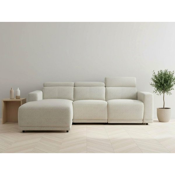 OTTO home Ecksofa LEOON L-Form, 255 cm - elektr. Relaxfunktion, mit USB A/C-Anschluss. Federkern, verstellbaren Kopfstützen, Webstoff