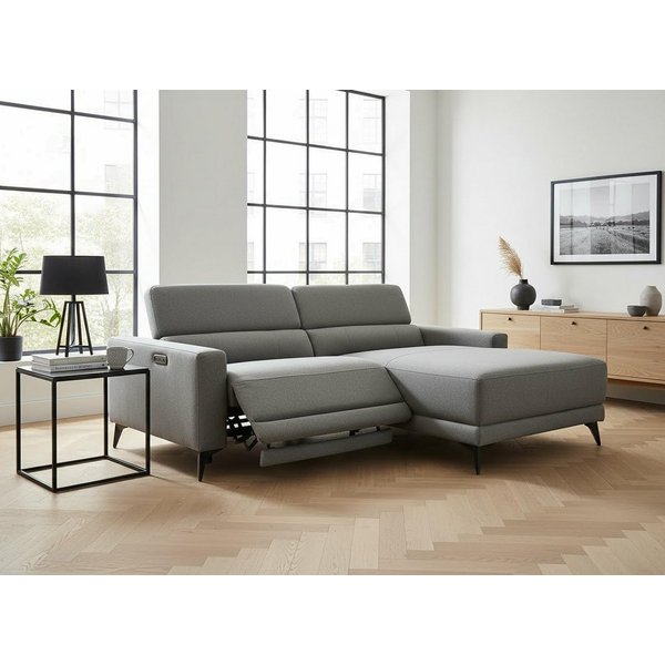 OTTO home Ecksofa LEWII, L-Form, 213 cm - elektr. Relaxfunktion, mit USB A/C-Anschluss. Federkern, verstellbaren Kopfstützen, Webstoff