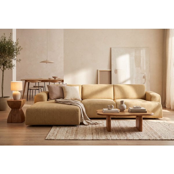 OTTO home Ecksofa Linkka, Breite 301 cm, L-Form, in einem weichen Chenille-Stoff, mit Wellenunterfederung