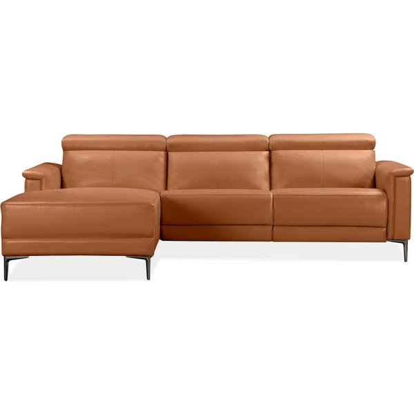 OTTO home Ecksofa LUND, Naturleder, L-Form, 261cm, man./elektr. Relaxfunktion (USB-A), mit USB A-Anschluss bei elektrischer Variante und Kopfteilverstellung