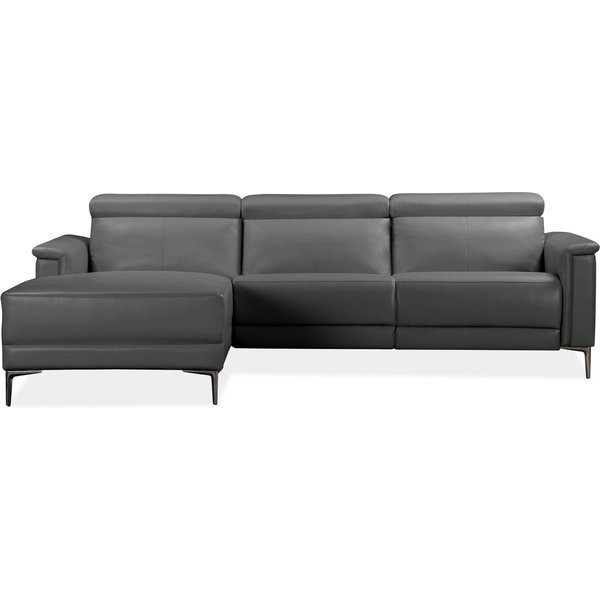 OTTO home Ecksofa LUND, Lederoptik, L-Form, 261cm, man./elektr. Relaxfunktion (USB-A), mit USB A-Anschluss bei elektrischer Variante und Kopfteilverstellung