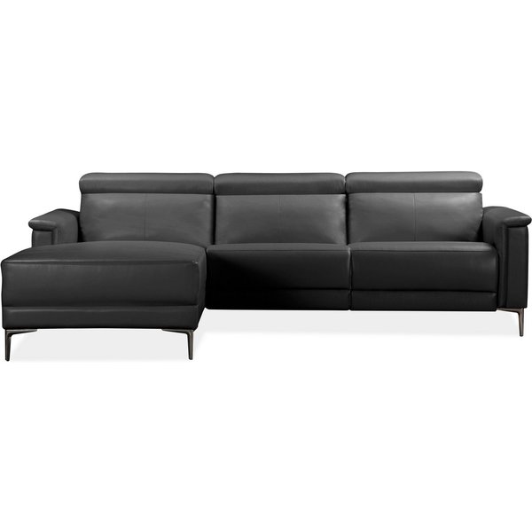 OTTO home Ecksofa LUND, Lederoptik, L-Form, 261cm, man./elektr. Relaxfunktion (USB-A), mit USB A-Anschluss bei elektrischer Variante und Kopfteilverstellung