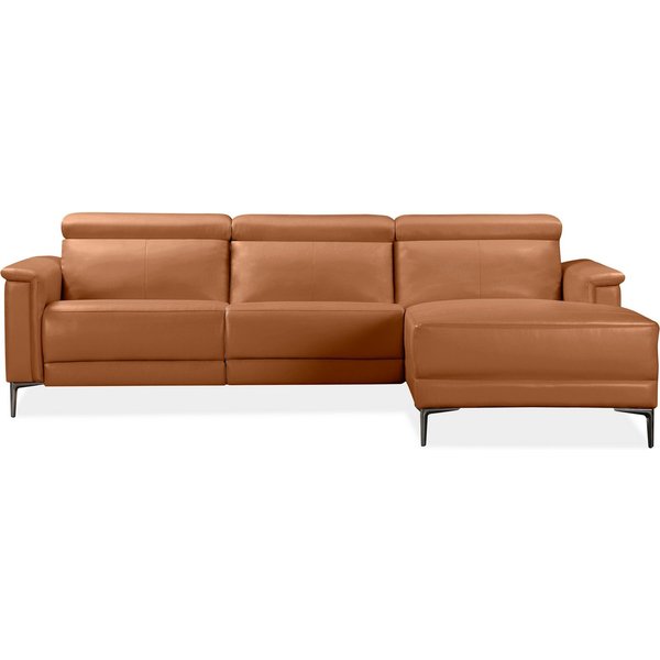 OTTO home Ecksofa LUND, Naturleder, L-Form, 261cm, man./elektr. Relaxfunktion (USB-A), mit USB A-Anschluss bei elektrischer Variante und Kopfteilverstellung