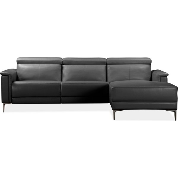 OTTO home Ecksofa LUND, Naturleder, L-Form, 261cm, man./elektr. Relaxfunktion (USB-A), mit USB A-Anschluss bei elektrischer Variante und Kopfteilverstellung