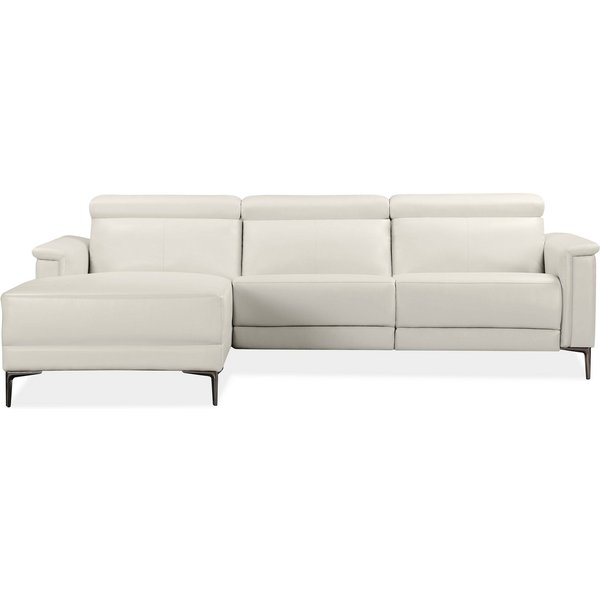 OTTO home Ecksofa LUND, Naturleder, L-Form, 261cm, man./elektr. Relaxfunktion (USB-A), mit USB A-Anschluss bei elektrischer Variante und Kopfteilverstellung