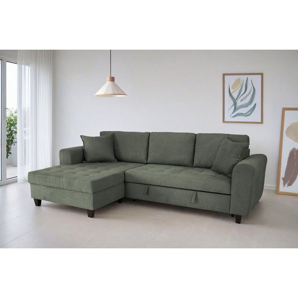 OTTO home Ecksofa Moritz L-Form, B: 265 cm, mit Schlaffunktion, Bettkasten & Zierkissen