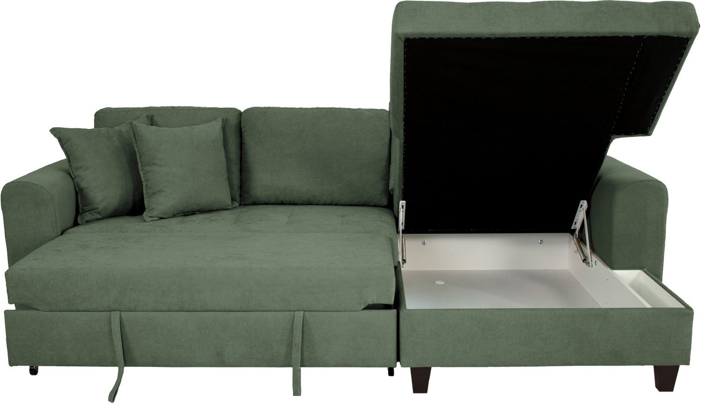 OTTO home Ecksofa Moritz L-Form, B: 265 cm, mit Schlaffunktion, Bettkasten & Zierkissen – Bild 5 von 5