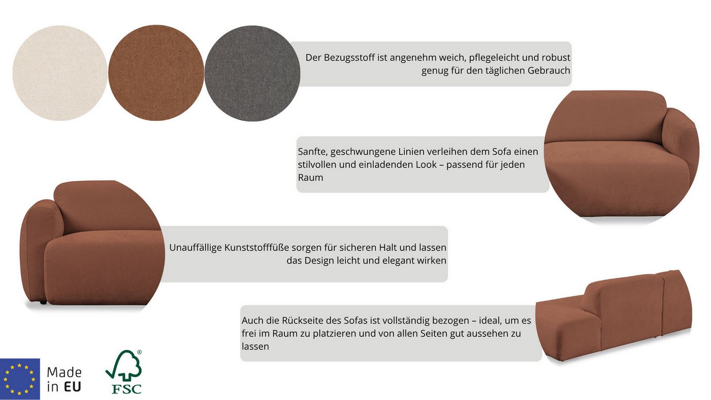 OTTO home Ecksofa Myrland Wohnlandschaft, Breite 310 cm, L-Form, Chenille, Easy Clean Stoff, mit Kaltschaum – Bild 3 von 5