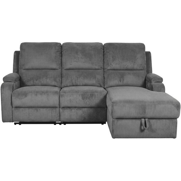 OTTO home Ecksofa NAPORI Cord, L-Form, 210cm, man./elektr. Relaxfunktion, USB-A bei elektr. Variante, Staukasten, Seitentaschen u. Federkern