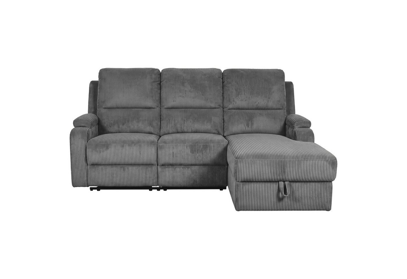 OTTO home Ecksofa NAPORI Cord, L-Form, 210cm, man./elektr. Relaxfunktion, USB-A bei elektr. Variante, Staukasten, Seitentaschen u. Federkern – Bild 2 von 5