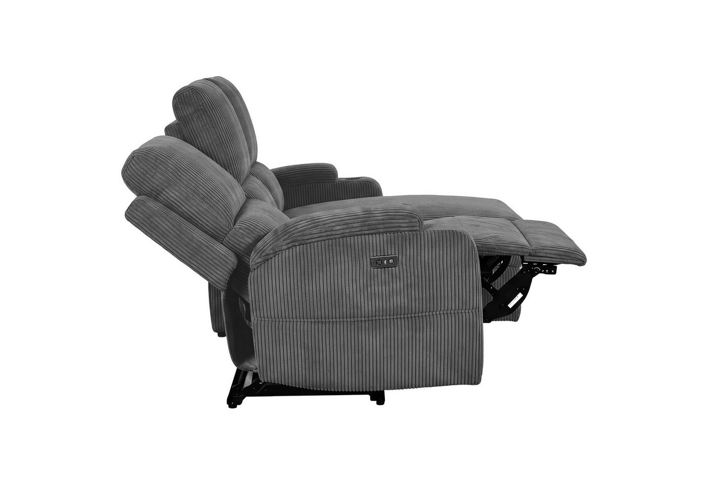 OTTO home Ecksofa NAPORI Cord, L-Form, 210cm, man./elektr. Relaxfunktion, USB-A bei elektr. Variante, Staukasten, Seitentaschen u. Federkern – Bild 4 von 5