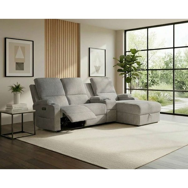 OTTO home Ecksofa NAPORI Cord, Multimediasofa, 3er Kinosessel XXL, L-Form, Kinosofa, manuelle o. elektr. Relaxfunktion, Staufach, Getränkehalter