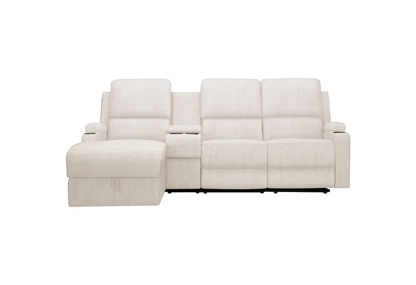 OTTO home Ecksofa NAPORI Cord, Multimediasofa, 3er Kinosessel XXL, L-Form, Kinosofa, manuelle o. elektr. Relaxfunktion, Staufach, Getränkehalter – Bild 3 von 5