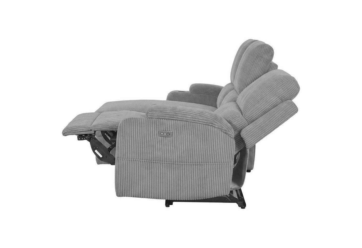 OTTO home Ecksofa NAPORI Cord, L-Form, 210cm, man./elektr. Relaxfunktion, USB-A bei elektr. Variante, Staukasten, Seitentaschen u. Federkern – Bild 4 von 5