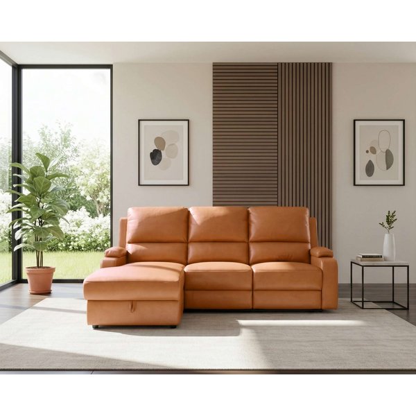 OTTO home Ecksofa NAPORI Kunstleder, L-Form, 210cm, man./elektr. Relaxfunktion, USB-A bei elektr. Variante, Staukasten, Seitentaschen u. Federkern