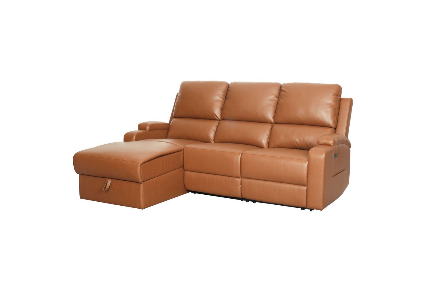 OTTO home Ecksofa NAPORI Kunstleder, L-Form, 210cm, man./elektr. Relaxfunktion, USB-A bei elektr. Variante, Staukasten, Seitentaschen u. Federkern – Bild 4 von 5