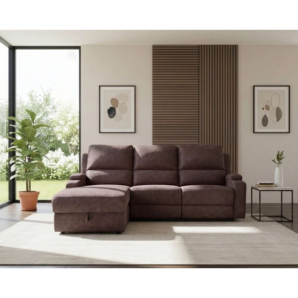 OTTO home Ecksofa NAPORI Microfaser, L-Form, 210cm, man./elektr. Relaxfunktion, USB-A bei elektr. Variante, Staukasten, Seitentaschen u. Federkern