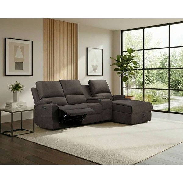 OTTO home Ecksofa NAPORI Microfaser, Multimediasofa, 3er Kinosessel XXL, L-Form, Kinosofa, manuelle o. elektr. Relaxfunktion, Staufach, Getränkehalter