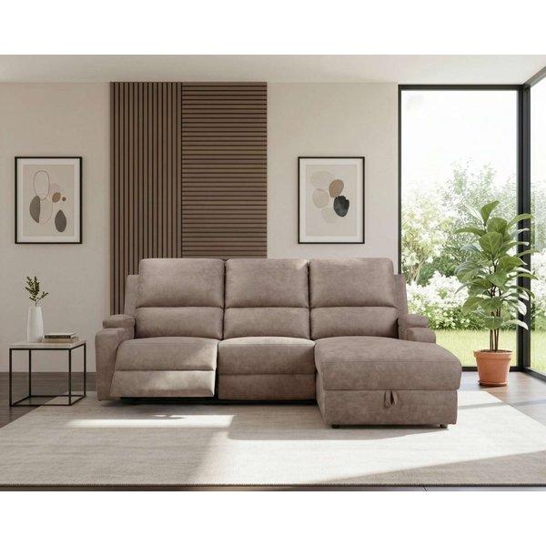 OTTO home Ecksofa NAPORI Microfaser, L-Form, 210cm, man./elektr. Relaxfunktion, USB-A bei elektr. Variante, Staukasten, Seitentaschen u. Federkern