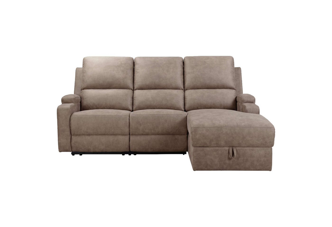 OTTO home Ecksofa NAPORI Microfaser, L-Form, 210cm, man./elektr. Relaxfunktion, USB-A bei elektr. Variante, Staukasten, Seitentaschen u. Federkern – Bild 2 von 5