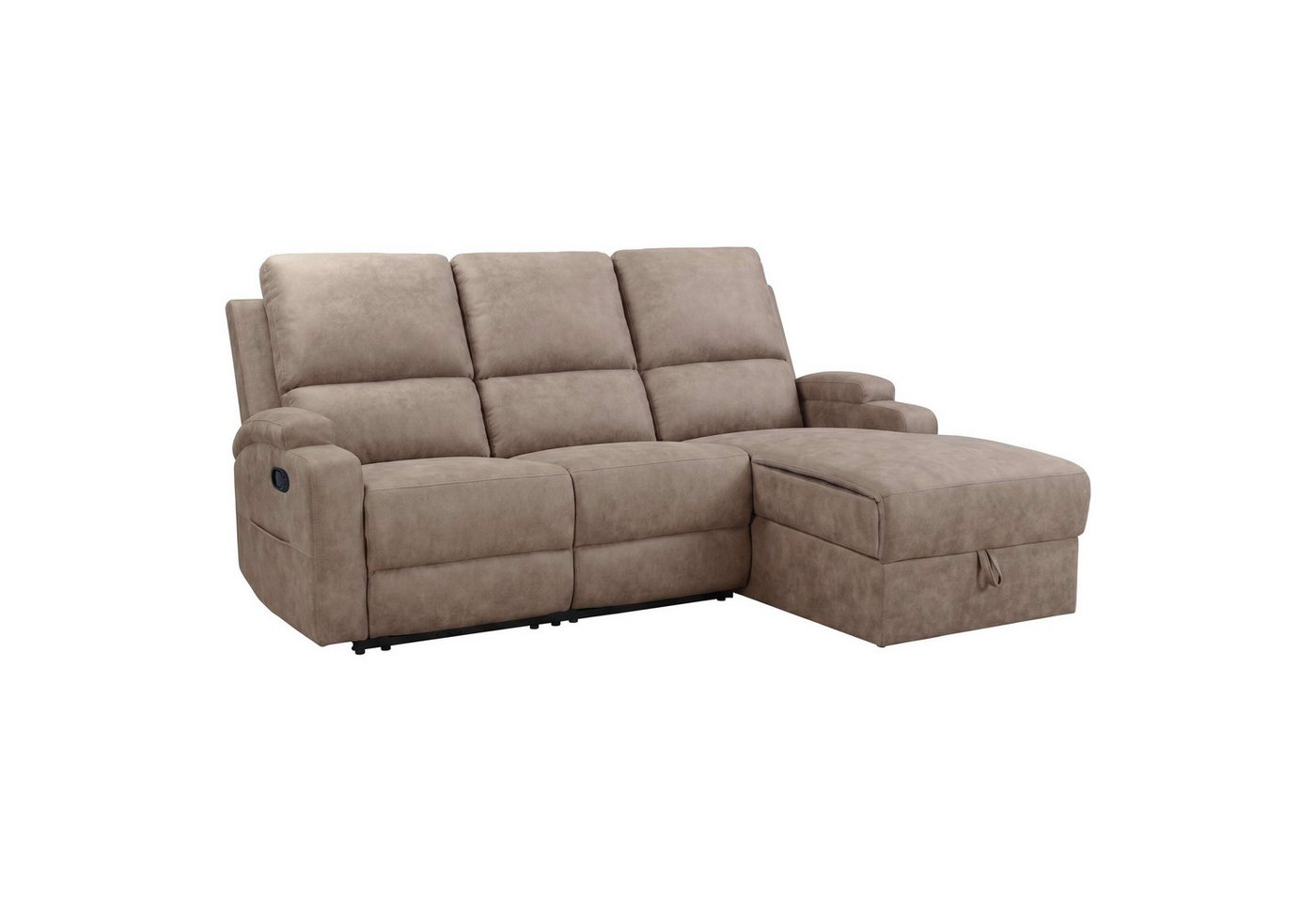 OTTO home Ecksofa NAPORI Microfaser, L-Form, 210cm, man./elektr. Relaxfunktion, USB-A bei elektr. Variante, Staukasten, Seitentaschen u. Federkern – Bild 3 von 5
