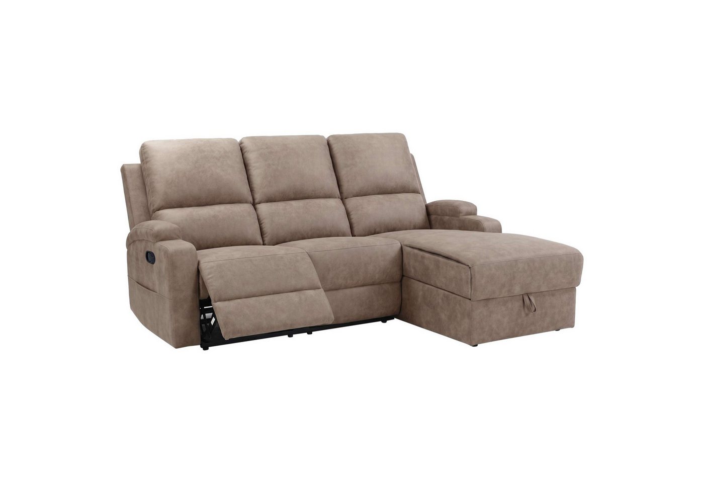 OTTO home Ecksofa NAPORI Microfaser, L-Form, 210cm, man./elektr. Relaxfunktion, USB-A bei elektr. Variante, Staukasten, Seitentaschen u. Federkern – Bild 5 von 5