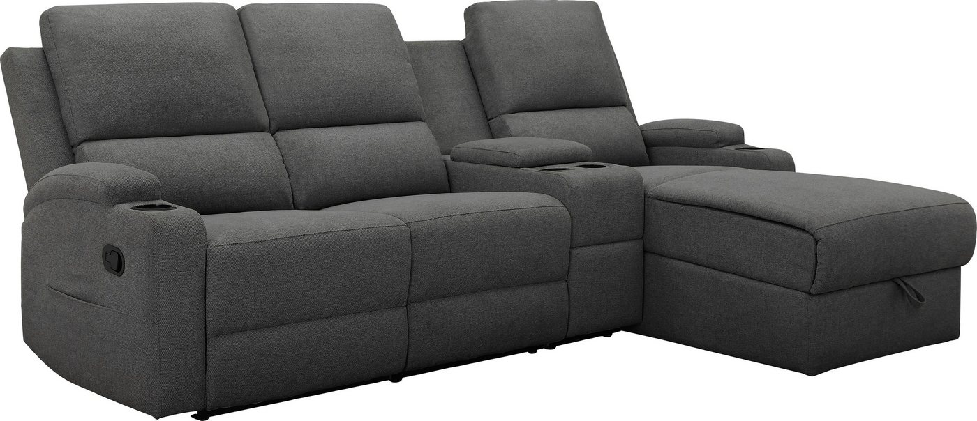 OTTO home Ecksofa NAPORI Struktur, Multimediasofa, 3er Kinosessel XXL, L-Form, Kinosofa, manuelle o. elektr. Relaxfunktion, Staufach, Getränkehalter – Bild 4 von 5