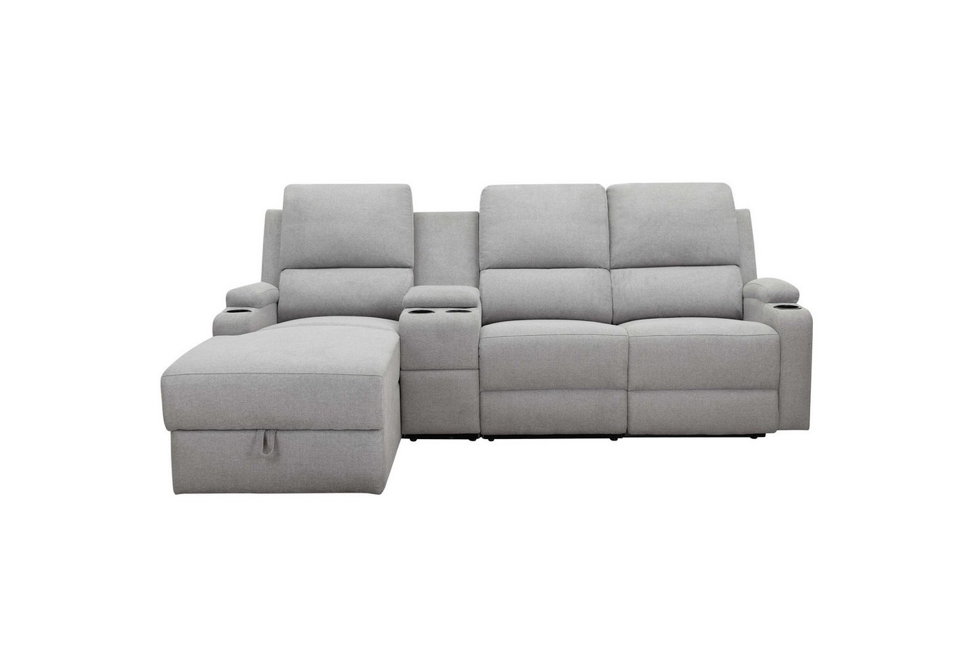 OTTO home Ecksofa NAPORI Struktur, Multimediasofa, 3er Kinosessel XXL, L-Form, Kinosofa, manuelle o. elektr. Relaxfunktion, Staufach, Getränkehalter – Bild 2 von 5