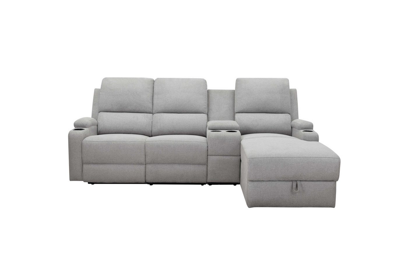 OTTO home Ecksofa NAPORI Struktur, Multimediasofa, 3er Kinosessel XXL, L-Form, Kinosofa, manuelle o. elektr. Relaxfunktion, Staufach, Getränkehalter – Bild 4 von 5
