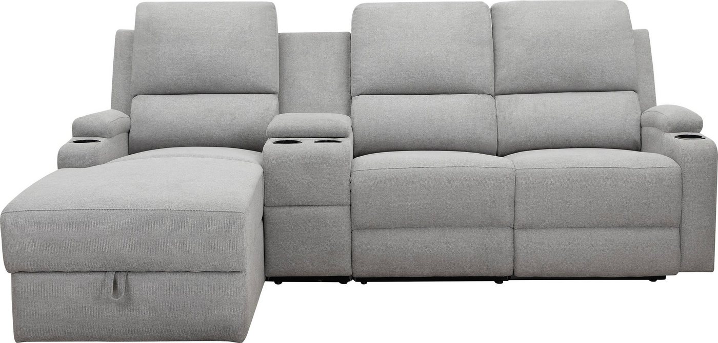 OTTO home Ecksofa NAPORI Struktur, Multimediasofa, 3er Kinosessel XXL, L-Form, Kinosofa, manuelle o. elektr. Relaxfunktion, Staufach, Getränkehalter – Bild 2 von 5