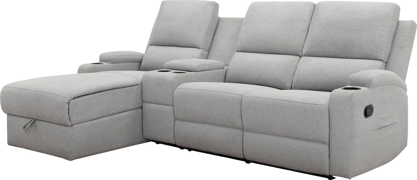 OTTO home Ecksofa NAPORI Struktur, Multimediasofa, 3er Kinosessel XXL, L-Form, Kinosofa, manuelle o. elektr. Relaxfunktion, Staufach, Getränkehalter – Bild 4 von 5