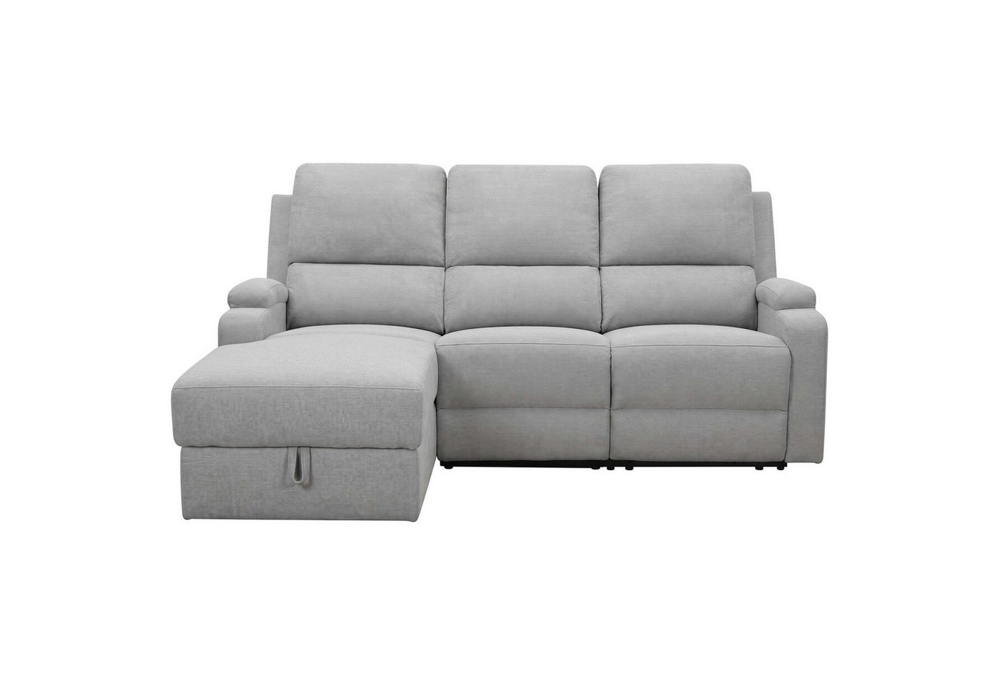 OTTO home Ecksofa NAPORI Struktur-Bezug, L-Form, 210cm, man./elektr. Relaxfunktion, USB-A bei elektr. Variante, Staukasten, Seitentaschen u. Federkern – Bild 2 von 5