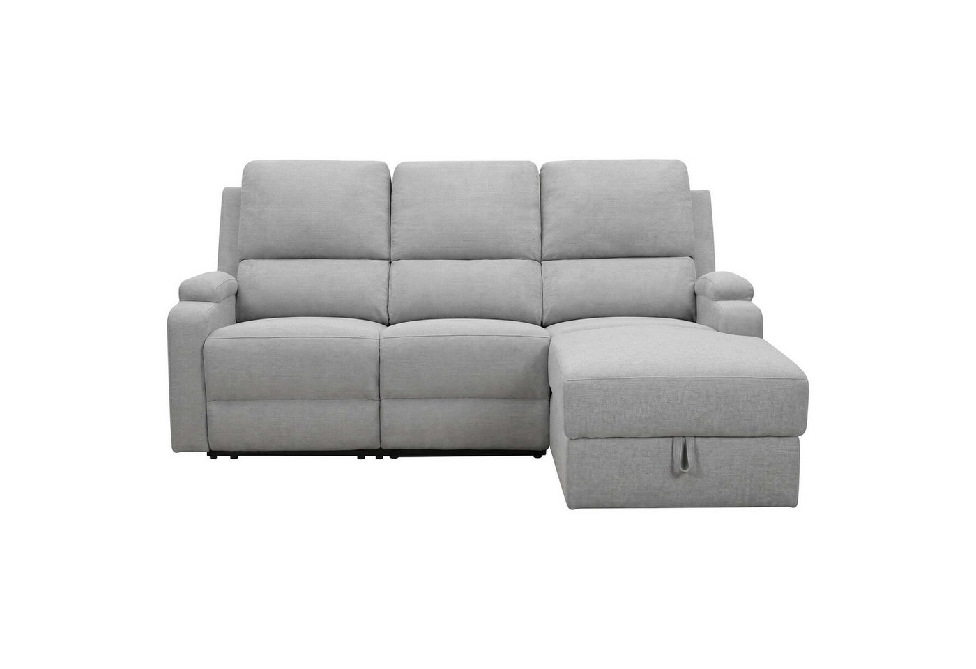 OTTO home Ecksofa NAPORI Struktur-Bezug, L-Form, 210cm, man./elektr. Relaxfunktion, USB-A bei elektr. Variante, Staukasten, Seitentaschen u. Federkern – Bild 2 von 5