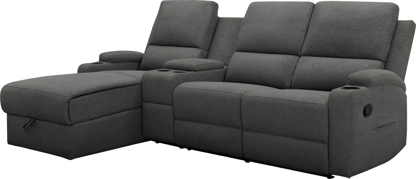 OTTO home Ecksofa NAPORI Struktur, Multimediasofa, 3er Kinosessel XXL, L-Form, Kinosofa, manuelle o. elektr. Relaxfunktion, Staufach, Getränkehalter – Bild 4 von 5