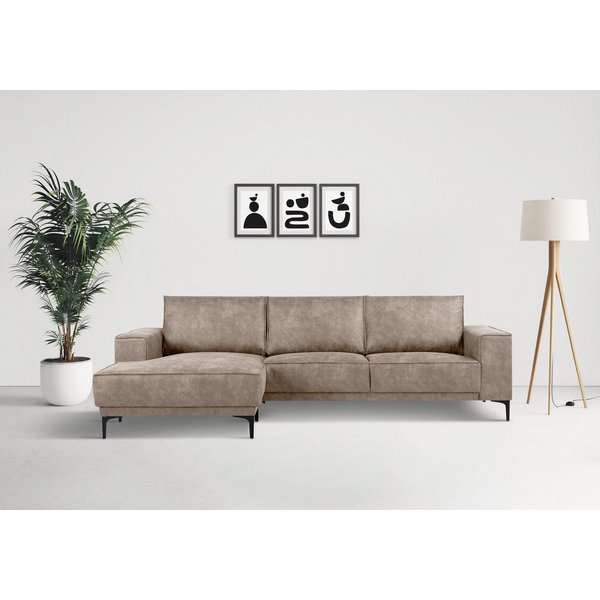 OTTO home Ecksofa OLAND Luxus-Microfaser L-Form, B: 280 cm, Skandi-Design