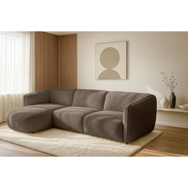 OTTO home Ecksofa OSTRUP Rundsofa, L-Form, Naturtöne, Boucle oder Chenille, Breite 280 cm, organische Form mit sanften Rundungen