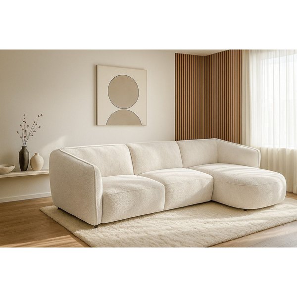 OTTO home Ecksofa OSTRUP Rundsofa, L-Form, Naturtöne, Boucle oder Chenille, Breite 280 cm, organische Form mit sanften Rundungen
