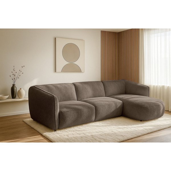 OTTO home Ecksofa OSTRUP Rundsofa, L-Form, Naturtöne, Boucle oder Chenille, Breite 280 cm, organische Form mit sanften Rundungen