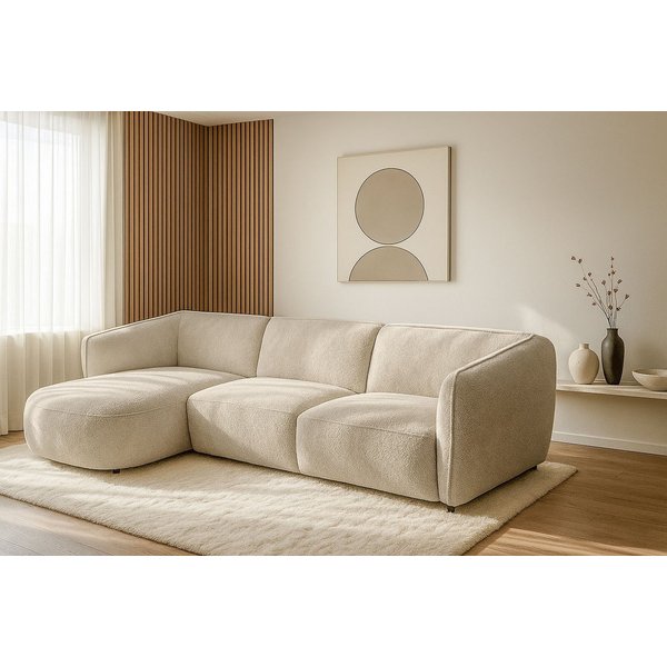 OTTO home Ecksofa OSTRUP Rundsofa, L-Form, Naturtöne, Boucle oder Chenille, Breite 280 cm, organische Form mit sanften Rundungen