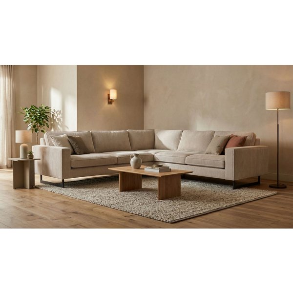 OTTO home Ecksofa Pinto, XXL, 250/290 cm, langer Schenkel, Ottomane, Cord, Chenille, Lederoptik, mit Keder, Metallfüße, Wellenunterfederung