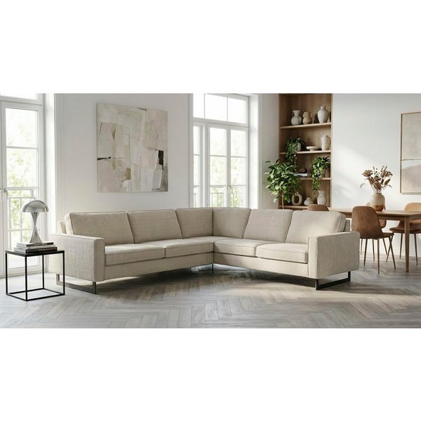 OTTO home Ecksofa Pinto, XXL, 250/290 cm, langer Schenkel, Ottomane, Cord, Chenille, Lederoptik, mit Keder, Metallfüße, Wellenunterfederung