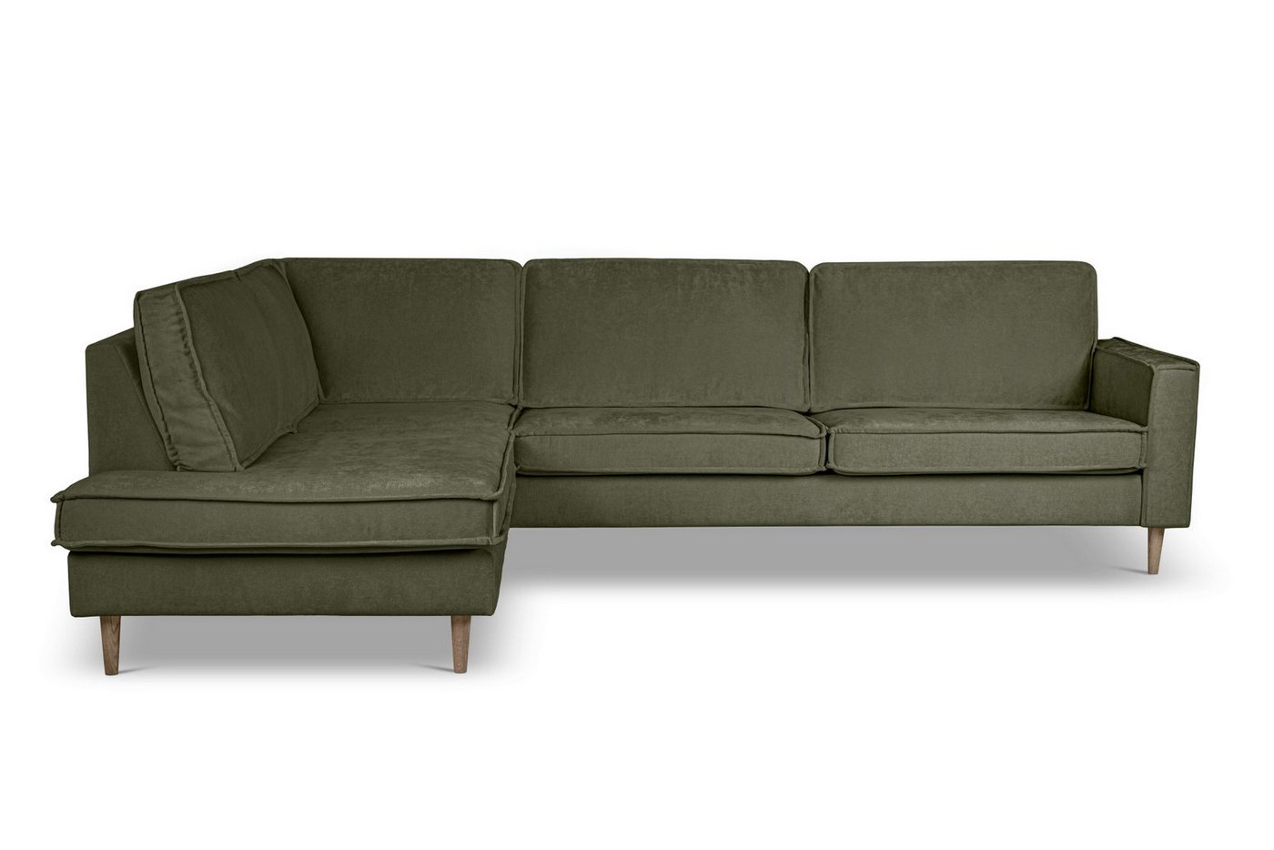 OTTO home Ecksofa Pinto Skandi, 290 cm, Chenille, Struktur, Ottomane links / rechts, mit Keder, Massivholzfüße Eiche geräuchert, Wellenunterfederung – Bild 5 von 5