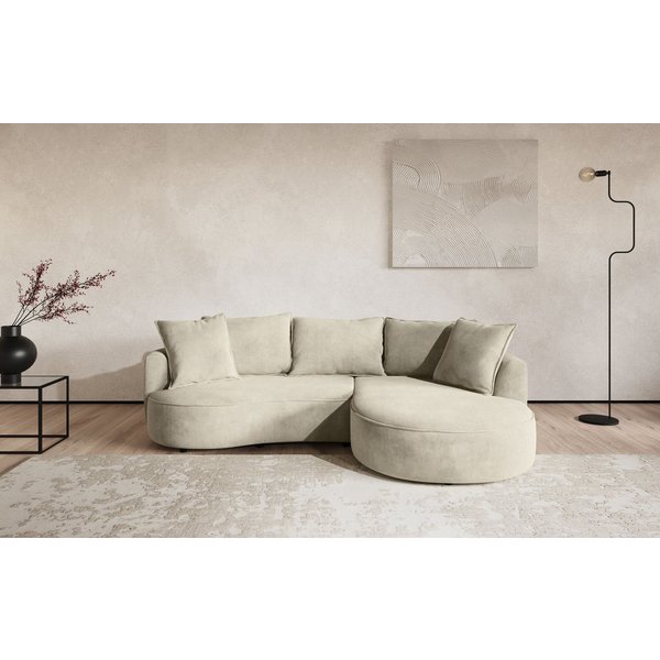 OTTO home Ecksofa Sana L-Form, B: 260 cm, organische Form, Otto.Verlässliche Qualität, Loungesofa mit Wellenunterfederung