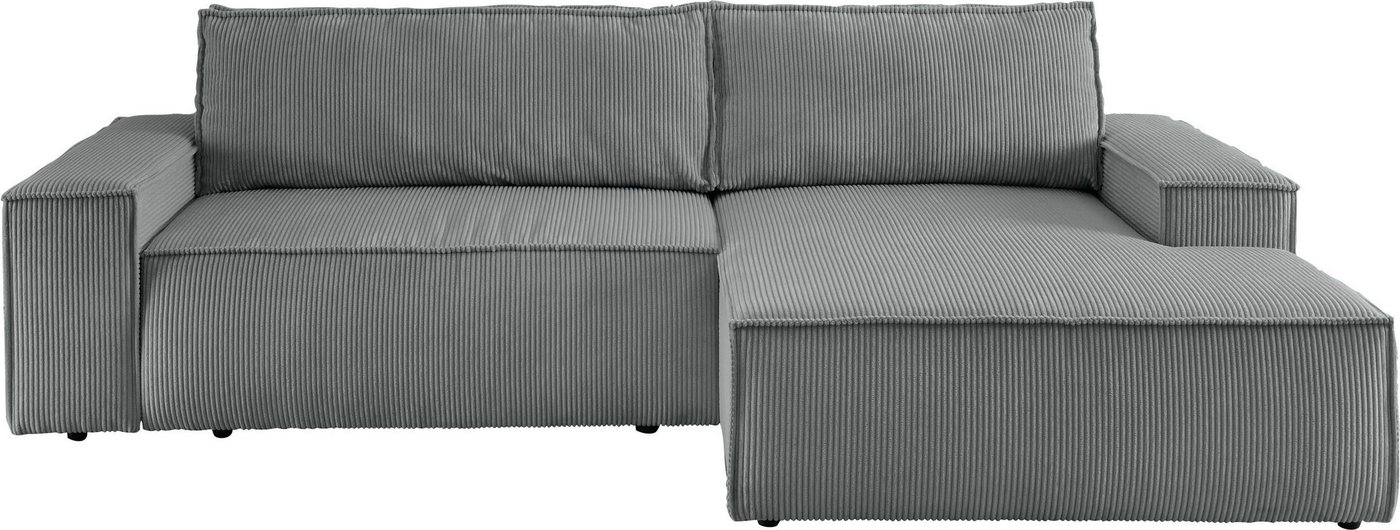 OTTO home Ecksofa SHERWOOD Cord L-Form, 267 cm - OTTO. Verlässliche Qualität., Schlaffunktion mit Bettkasten (210x136 cm), Cord, Vintage, Samtvelours – Bild 3 von 5